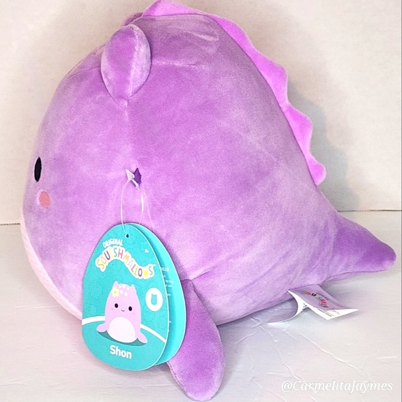 SHON 🦕 FTM Purple Lochness Monster w Green Flower Original Squishmallow ☆ NWT ☆ - Picture 5 of 7